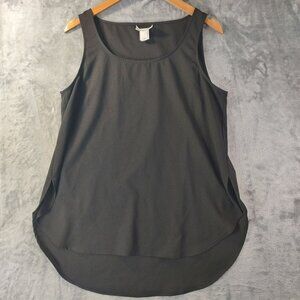 Marla Wynne For Chicos Black Sleeveless Tunic Top M 100% Polyester